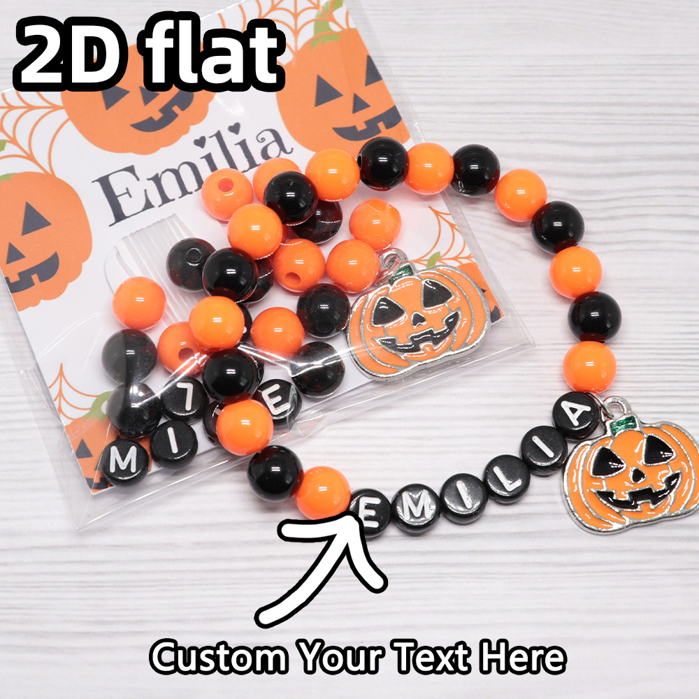 Personalized Engraved Gift - Bracciale personalizzato con zucca malvagia da